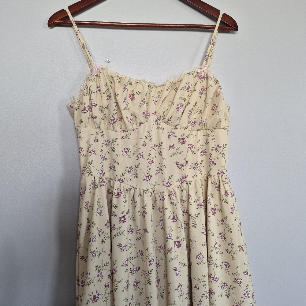 Cream Floral Dress